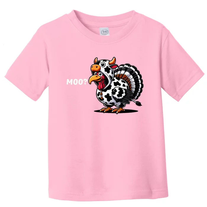 Turkey Moo Funny Thanksgiving Toddler T-Shirt