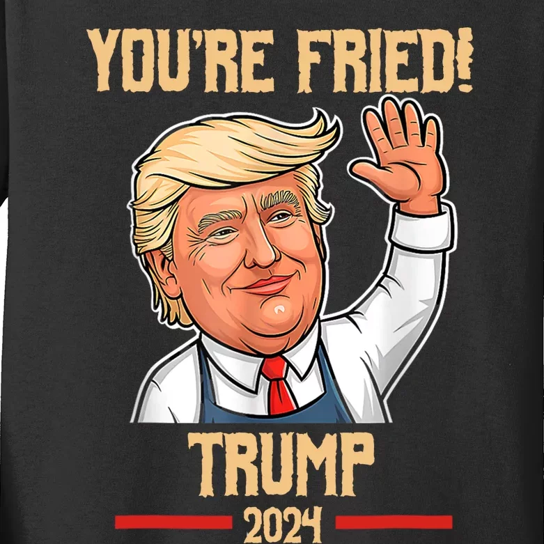 Trump Make Fries Great Again 2024 Funny Meme Trump Gift Kids Long Sleeve Shirt