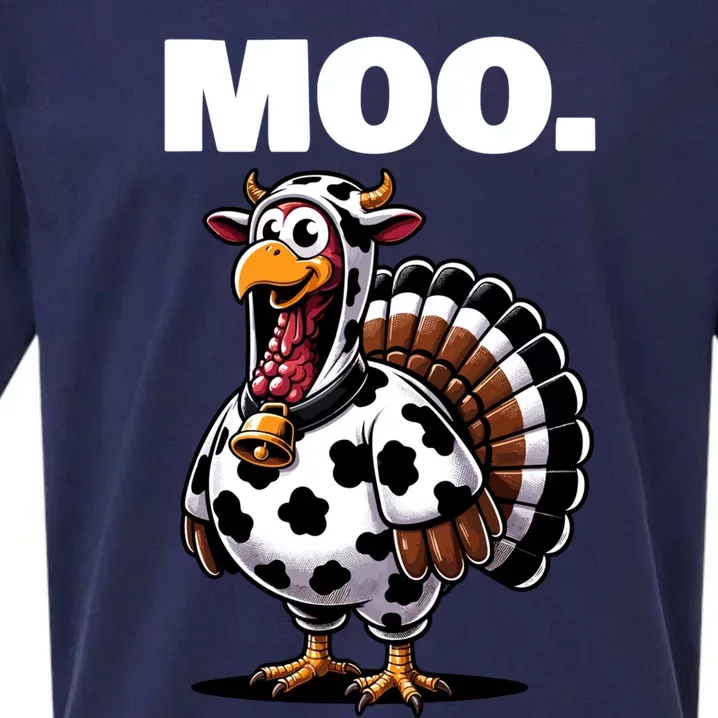 Turkey Moo Funny Thanksgiving Gift Sueded Cloud Jersey T-Shirt