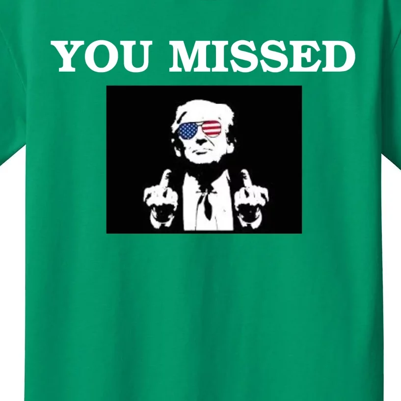 Trump Middle Fingers You Missed 2024 Kids T-Shirt