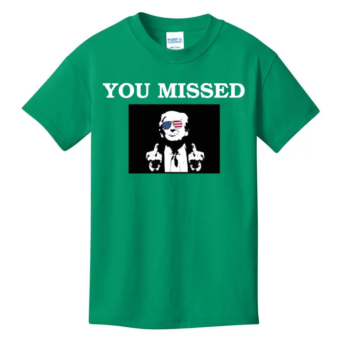 Trump Middle Fingers You Missed 2024 Kids T-Shirt