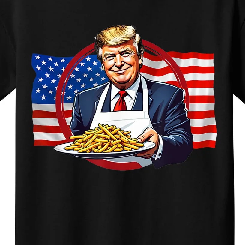 Trump Make Fries Great Again 2024 Funny Meme Trump Gift Kids T-Shirt