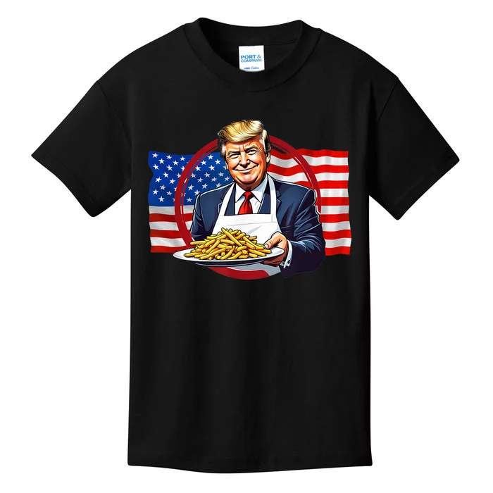 Trump Make Fries Great Again 2024 Funny Meme Trump Gift Kids T-Shirt