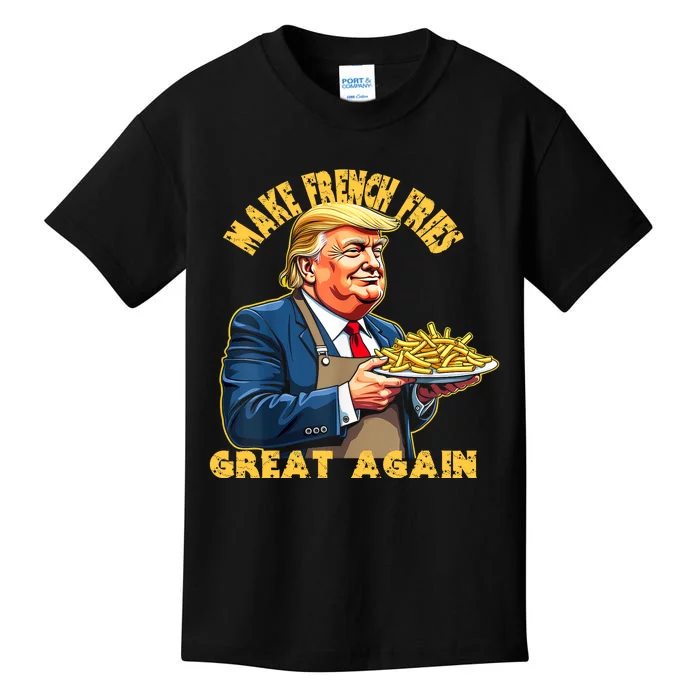 Trump Make Fries Great Again 2024 Funny Meme Trump Gift Kids T-Shirt