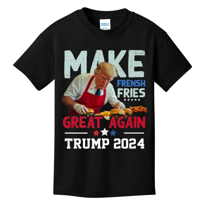 Trump Make Fries Great Again 2024 Funny Meme Trump Gift Kids T-Shirt