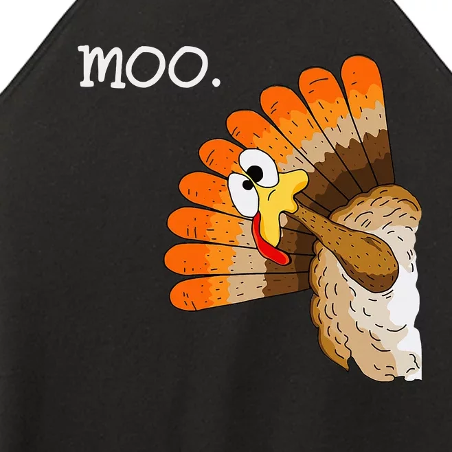 Turkey Moo Funny Thanksgiving Women’s Perfect Tri Rocker Tank