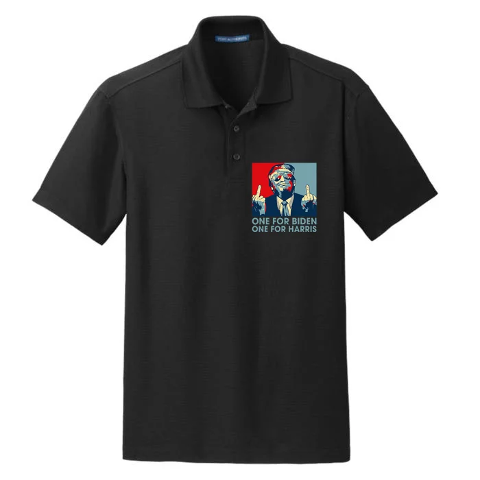 Trump Middle Finger Biden Harris Republican Dry Zone Grid Performance Polo