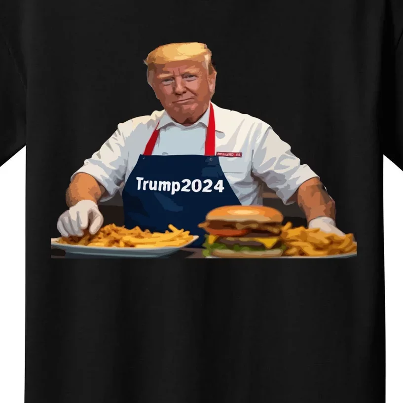 Trump Make Fries Great Again 2024 Funny Meme Trump Gift Kids T-Shirt