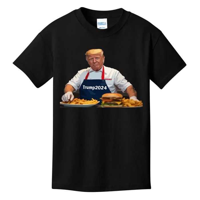 Trump Make Fries Great Again 2024 Funny Meme Trump Gift Kids T-Shirt