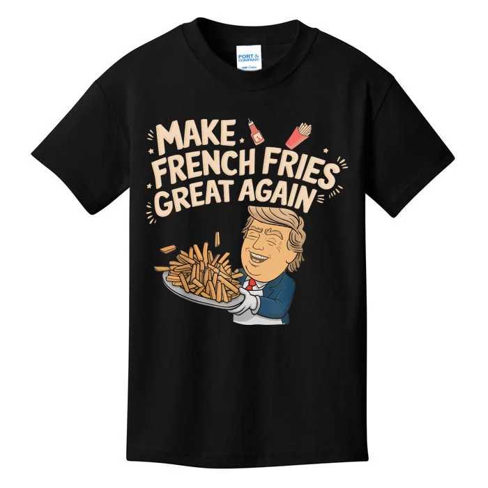 Trump Make Fries Great Again 2024 Funny Meme Trump Gift Kids T-Shirt