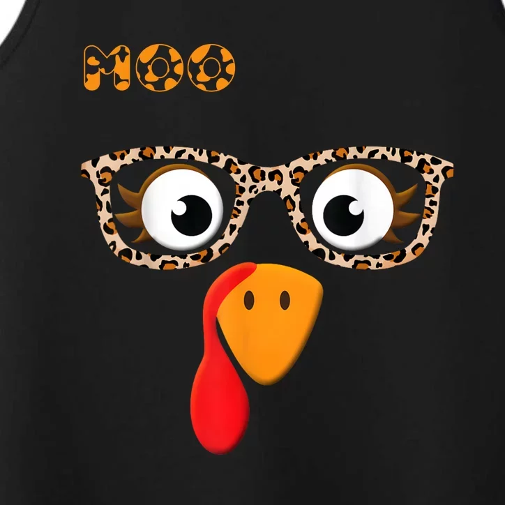 Turkey Moo Funny Cow Thanksgiving Performance Tank