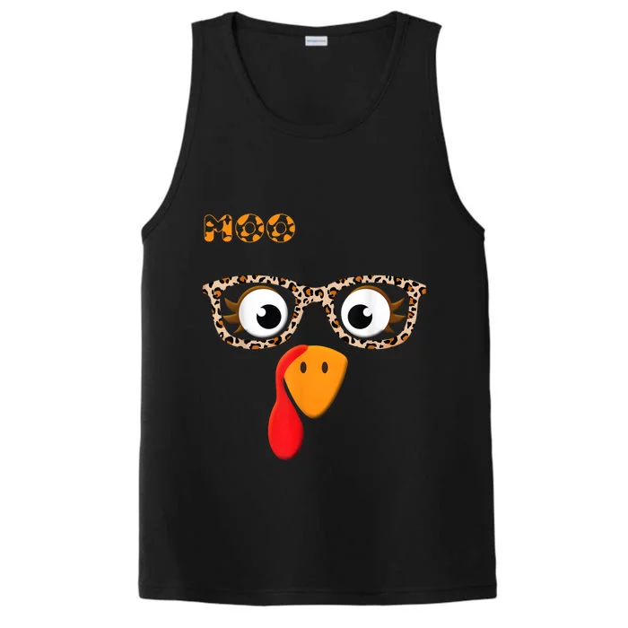 Turkey Moo Funny Cow Thanksgiving Performance Tank