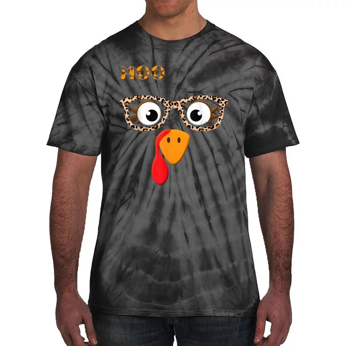 Turkey Moo Funny Cow Thanksgiving Tie-Dye T-Shirt