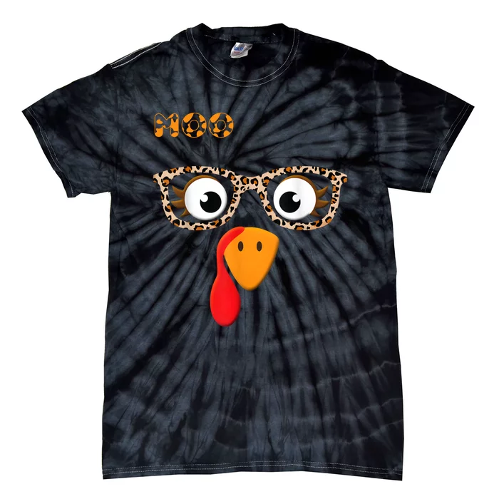 Turkey Moo Funny Cow Thanksgiving Tie-Dye T-Shirt