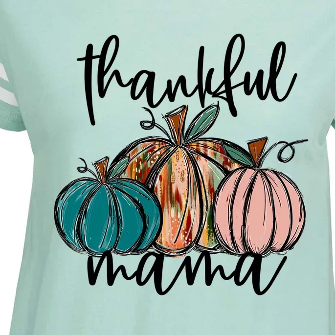 Thankful Mama Fall Season Pumpkin Design Gift Enza Ladies Jersey Football T-Shirt