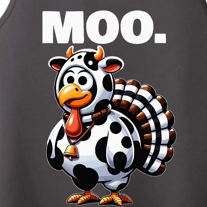 Turkey Moo Funny Thanksgiving Performance Tank