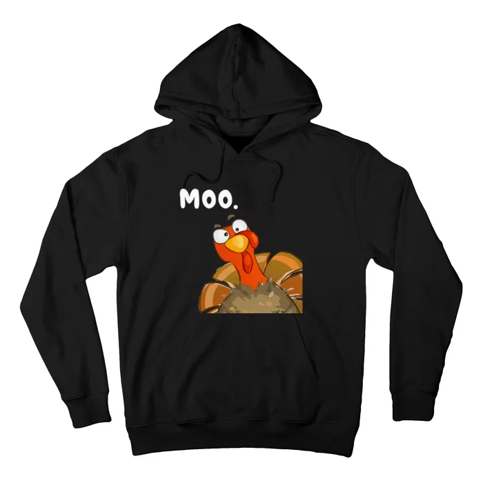 Turkey Moo Funny Thanksgiving Fake Cow Hoodie