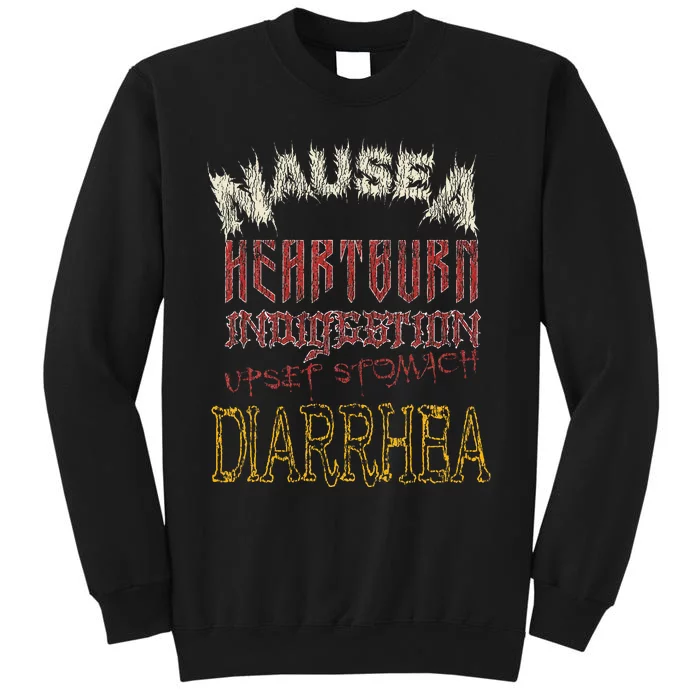 Thrash Metal Funny Heavy Nausea Heartburn Concert Tall Sweatshirt