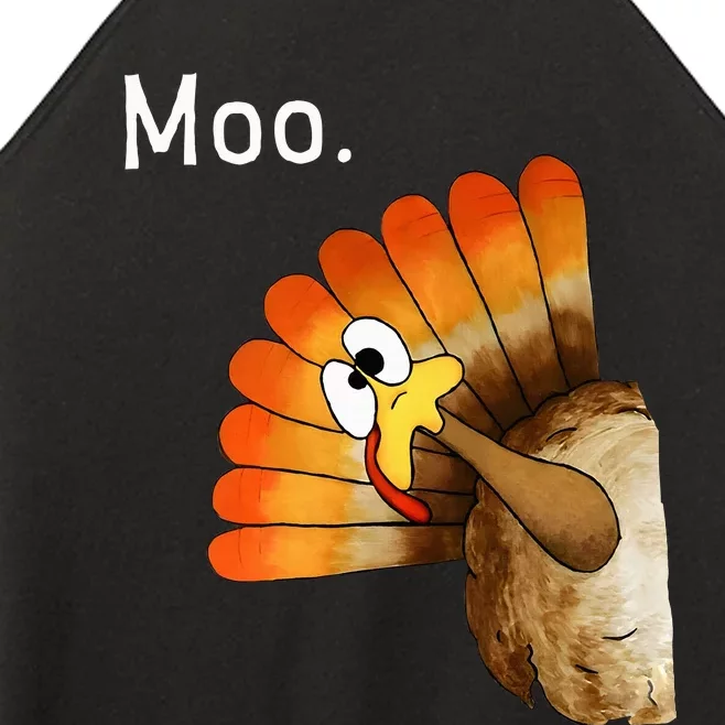 Turkey Moo Funny Thanksgiving Women’s Perfect Tri Rocker Tank