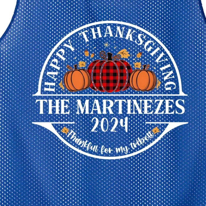 The Martinezes Family Thanksgiving 2024 Thankful Cool Gift Mesh Reversible Basketball Jersey Tank