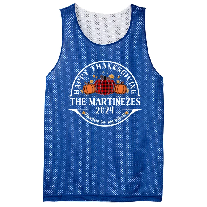 The Martinezes Family Thanksgiving 2024 Thankful Cool Gift Mesh Reversible Basketball Jersey Tank