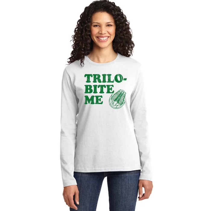 Trilobite Me Funny Paleontologist Ladies Long Sleeve Shirt