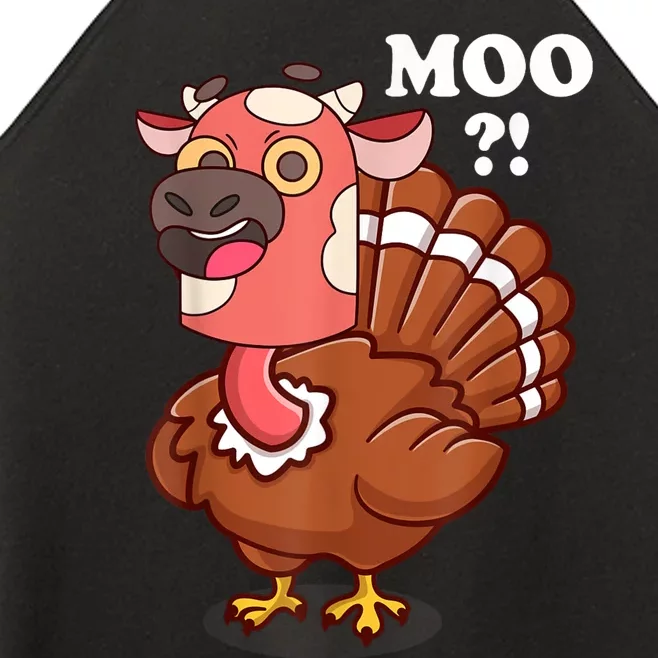 Turkey Moo Funny Thanksgiving Women’s Perfect Tri Rocker Tank