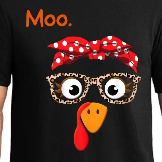 Turkey Moo Funny Thanksgiving Pajama Set