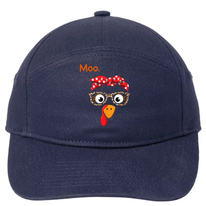 Turkey Moo Funny Thanksgiving 7-Panel Snapback Hat