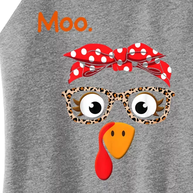 Turkey Moo Funny Thanksgiving Women’s Perfect Tri Rocker Tank