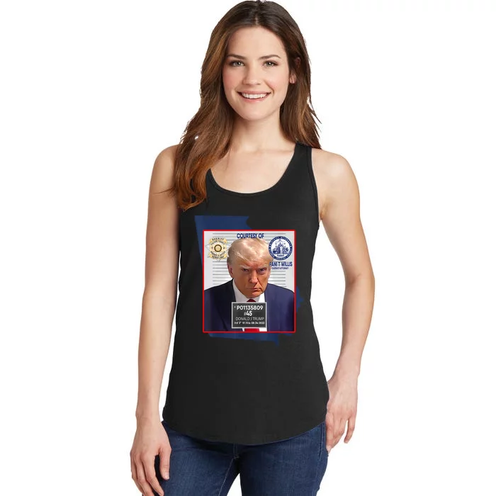 Trump Mugshot Fulton County GA Georgia Sheriff Ladies Essential Tank