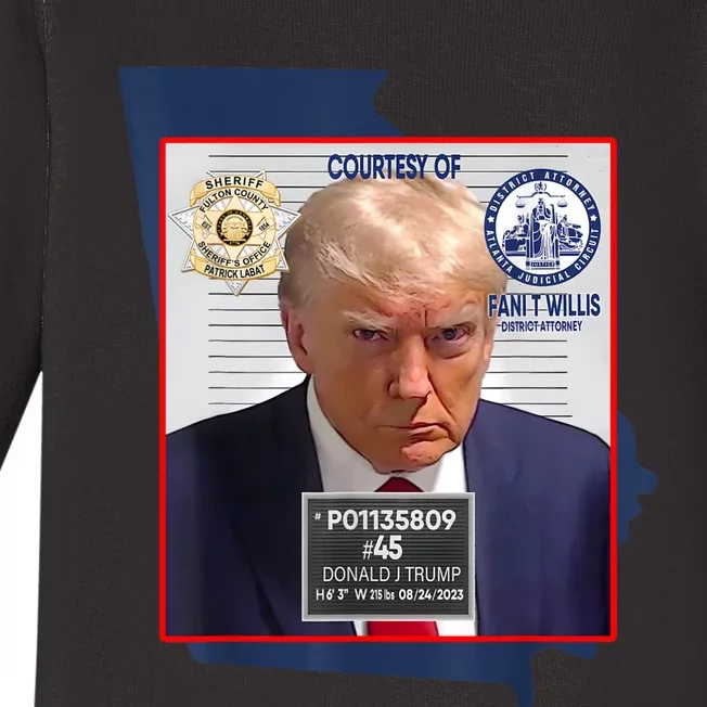 Trump Mugshot Fulton County GA Georgia Sheriff Baby Long Sleeve Bodysuit