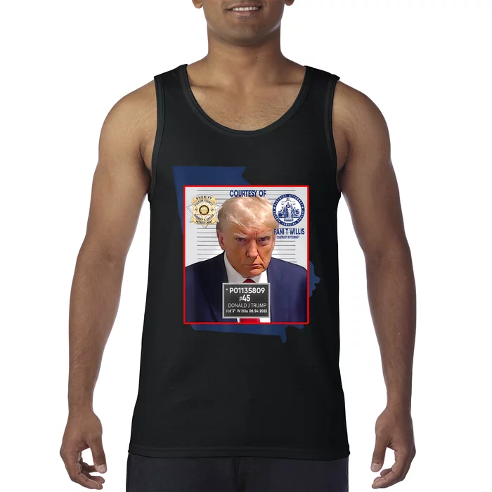 Trump Mugshot Fulton County GA Georgia Sheriff Tank Top