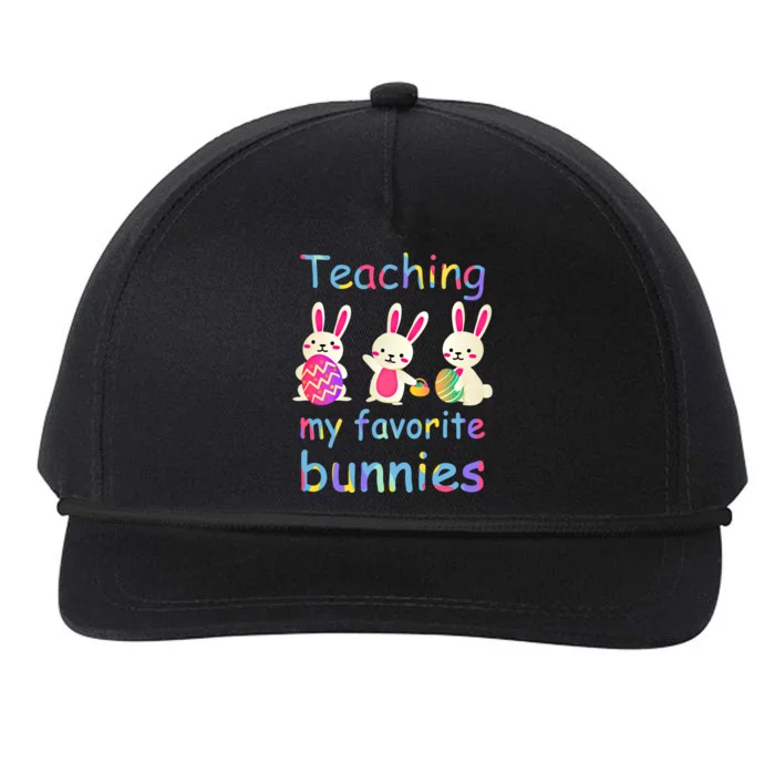 Teaching My Favorite Bunnies Easter Bunny Teachers Cool Gift Snapback Five-Panel Rope Hat