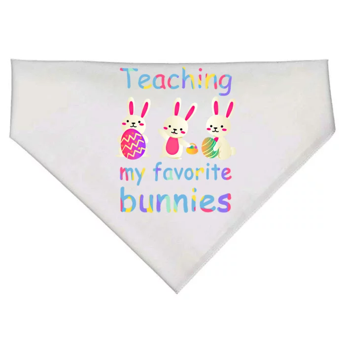 Teaching My Favorite Bunnies Easter Bunny Teachers Cool Gift USA-Made Doggie Bandana