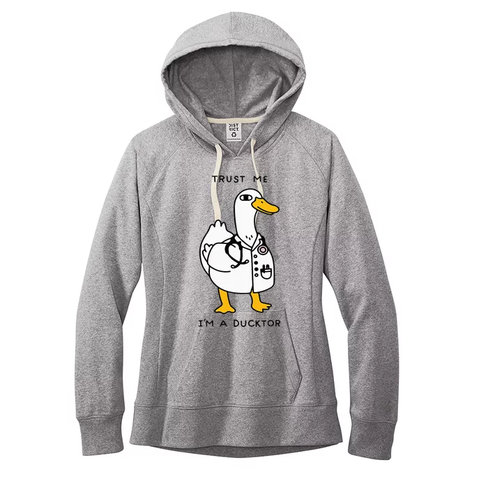 Trust Me Funny IM A Ducktor Doctor Sayings Women's Fleece Hoodie