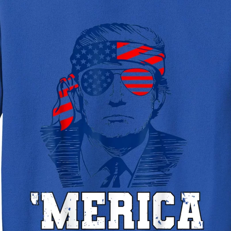 Trump Merica Funny Trump 4th Of July 2024 Sunglasses Us Flag Gift Sweatshirt