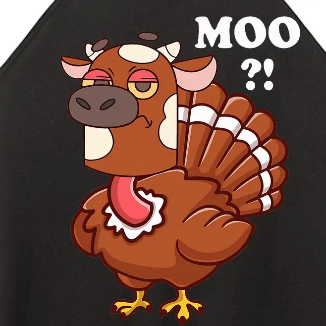 Turkey Moo Funny Thanksgiving Women’s Perfect Tri Rocker Tank