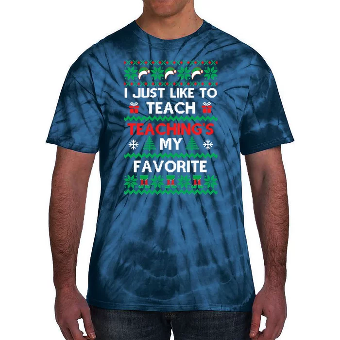 Teachings My Favorite Ugly Christmas Tie-Dye T-Shirt