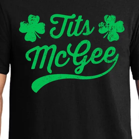 Tits Mcgee Funny St. PatrickS Day Shamrocks Pajama Set