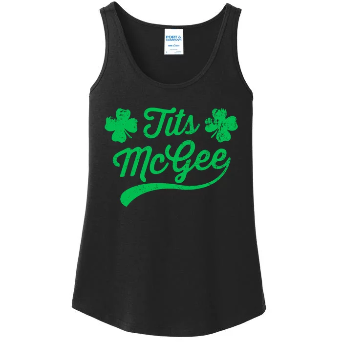 Tits Mcgee Funny St. PatrickS Day Shamrocks Ladies Essential Tank