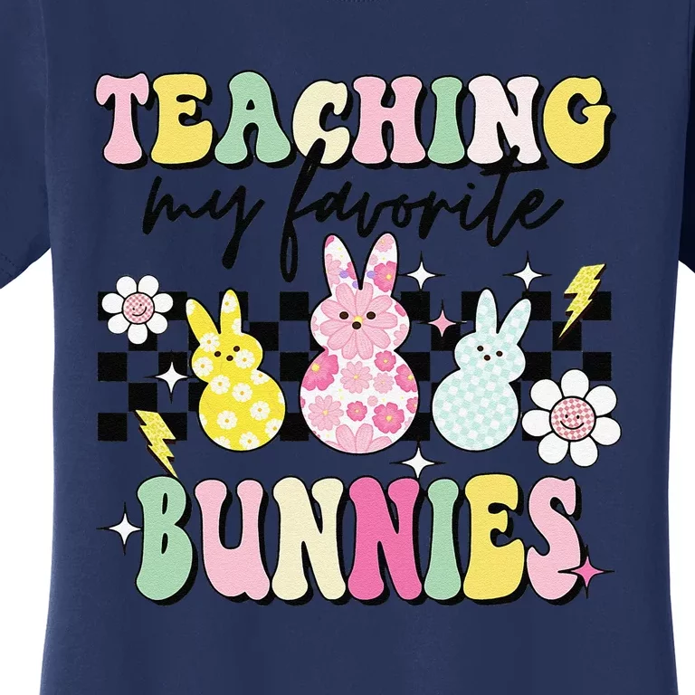 Teaching My Favorite Bunnies Cute Teacher Funny Easter Day Women's T-Shirt