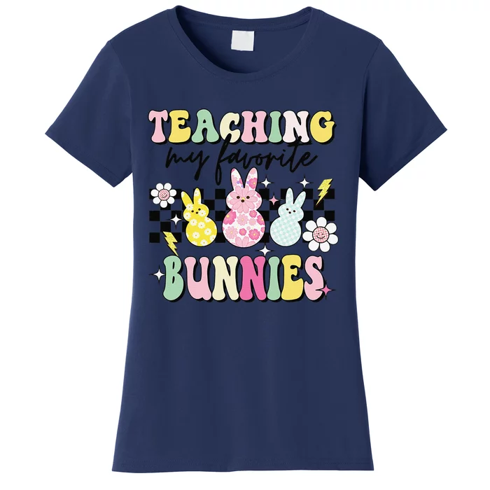 Teaching My Favorite Bunnies Cute Teacher Funny Easter Day Women's T-Shirt