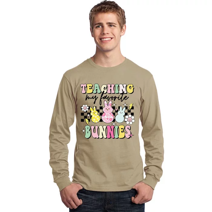 Teaching My Favorite Bunnies Cute Teacher Funny Easter Day Tall Long Sleeve T-Shirt