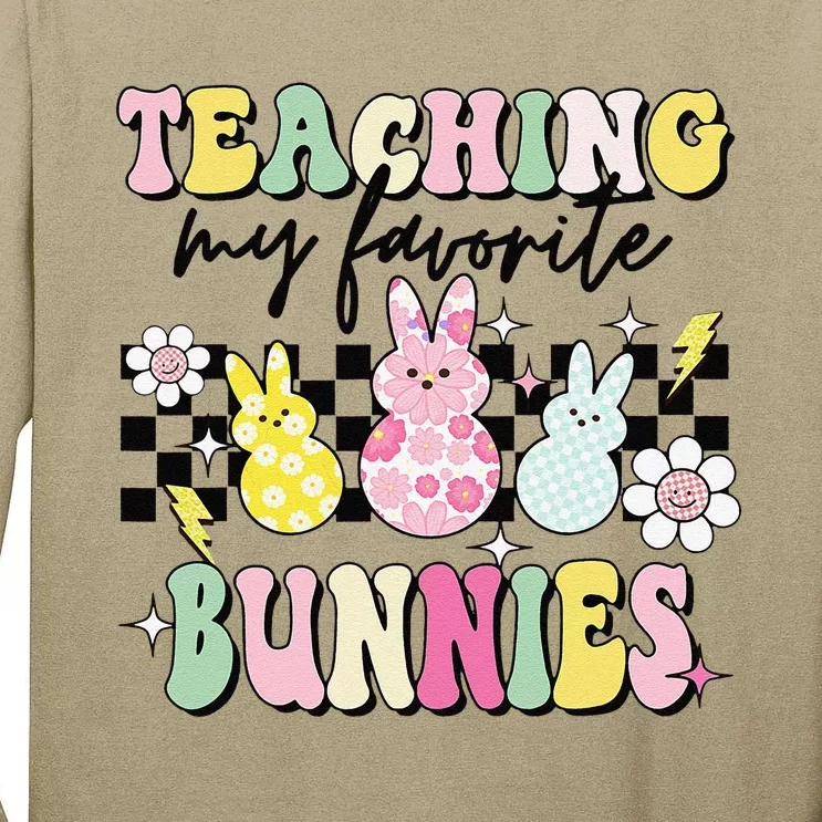 Teaching My Favorite Bunnies Cute Teacher Funny Easter Day Tall Long Sleeve T-Shirt