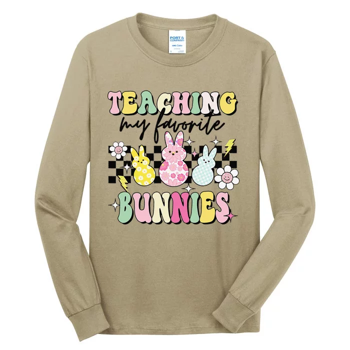 Teaching My Favorite Bunnies Cute Teacher Funny Easter Day Tall Long Sleeve T-Shirt