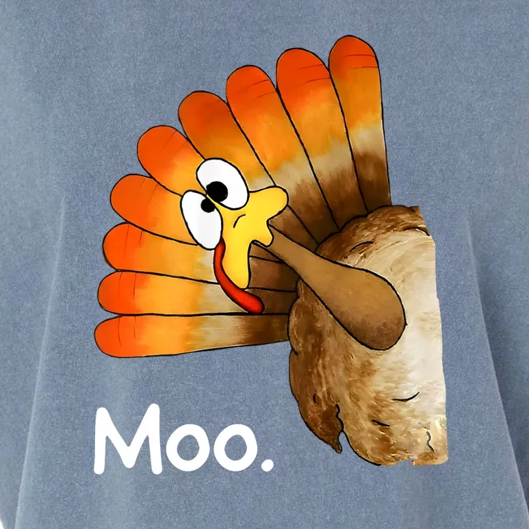 Turkey Moo Funny Thanksgiving Garment-Dyed Women's Muscle Tee