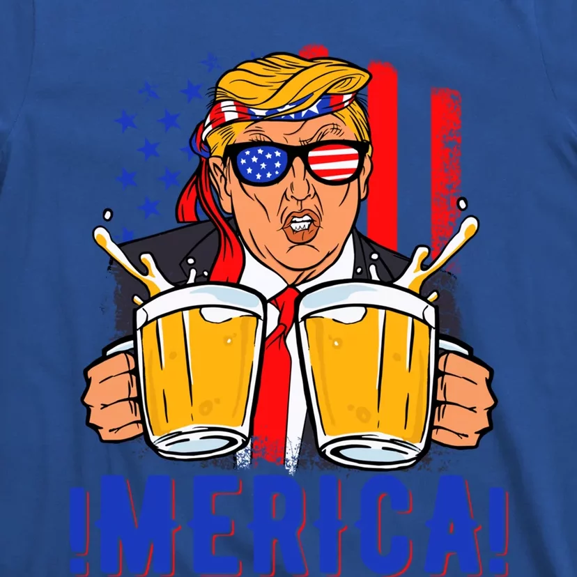 Trump Merica Funny Trump Patriot Funny 4th Of July Gift T-Shirt