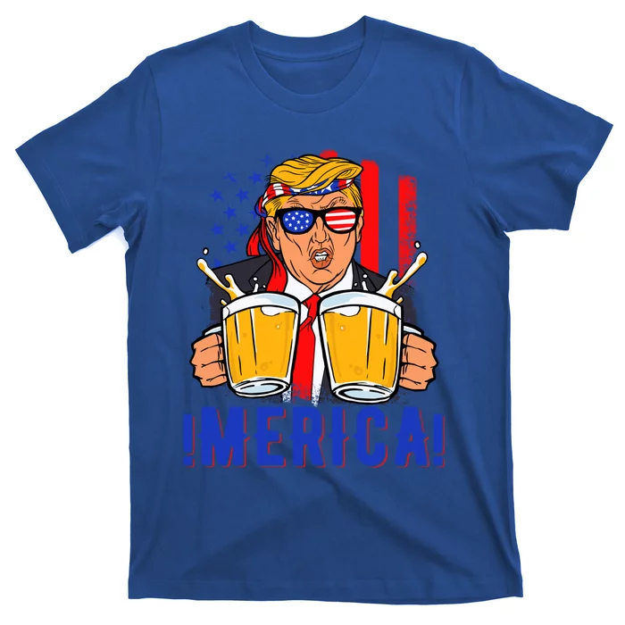 Trump Merica Funny Trump Patriot Funny 4th Of July Gift T-Shirt