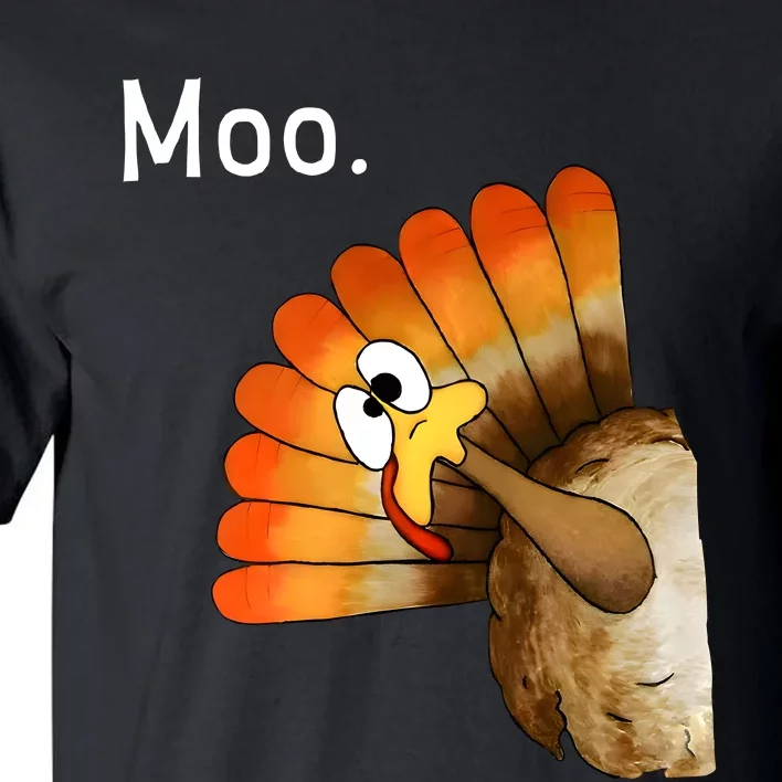 Turkey Moo Funny Thanksgiving Cow Tall T-Shirt